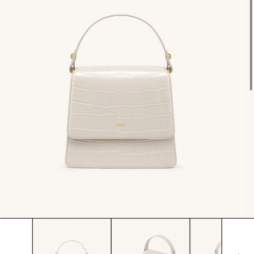JW PEI top handle crossbody Ivory croc bag – great condition!! Barely worn